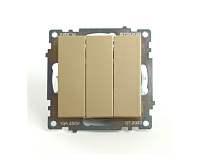 Катрин Выключатель 3-кл золото GLS10-7108-08