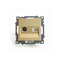Катрин Розетка TV + RJ-45 золото GLS00-7106-08