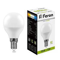 Лампа светодиодная  7W E14 4000K LB-95 шар (Feron)