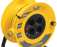 Катушка УК20 с т/з 4 места 2P+PE/20м 3х1,0 мм2 "Industial" WKP14-10-04-20