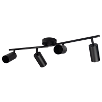 Светильник настенно-потолочный под лампу PCL 0504 4*GU10 BL черный IP20