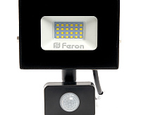 Прожектор светодиодный с датчиком движения 30W 6400K черный IP44 LL-907