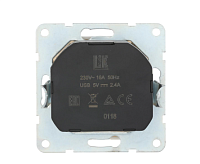 LK60 Розетка 1-ая с заземлением 2 USB разьема белый 868004-1