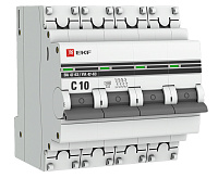 Автоматический выключатель EKF ВА 47-63 4P 4,5kA 10 А