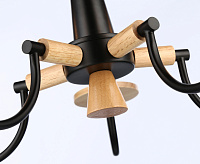 Люстра TR9593/5 BK/LW черный/светлое дерево E14/5 max 40W D555*660