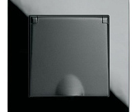 Катрин Розетка 1-ая с/з со шторками и крышкой в сборе черный GLS16-7012-05 сн/пр