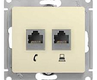 GLOSSA Розетка тел+комп RJ11+RJ45 беж GSL000285