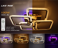 Люстра светодиодная "LIKE" 100W 4Q-560/120-RC-GOLD/OPAL