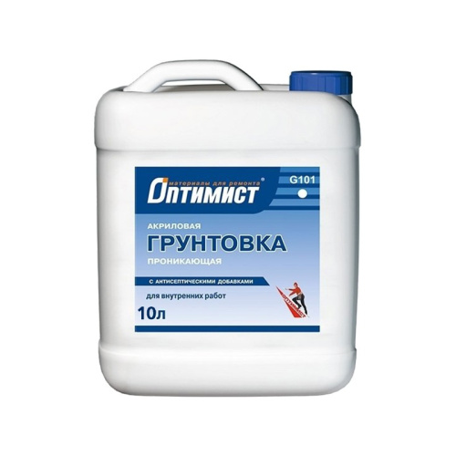 Грунтовка для внутренних работ 10л Оптимист G101