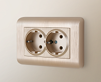 Веркель Рамка для двойной розетки (Stream шампань) WL12-Frame-01-DBL сн/пр