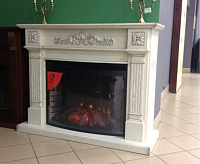 Портал Florina под очаг Dioramic 28 LED FX (белый дуб, патина золото)