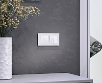 Веркель Рамка на 2 пост (мокко/стекло) WL01-Frame-02