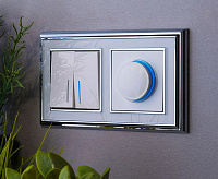 Веркель Выключатель 2-кл с подсветкой (белый) WL01-SW-2G-LED/W1120101