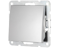 LK60 Переключатель1-кл перекрестный серебристый металлик 860603-1