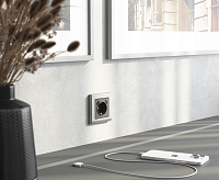 Веркель Рамка на 1 пост (Stark серебро матовое) W0011865