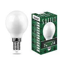 Лампа светодиодная&nbsp;&nbsp;7W 4000K E14 230V SBG4507 шар (SAFFIT)