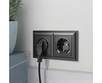 Веркель Розетка 1-ая с/з (черный матовый) WL08-SKG-01-IP20 / W1171008