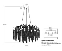 Люстра ROXANA 65 E14x8 R-600x1200-BLACK/CRYSTAL-220-IP20