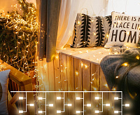 Гирлянда бытовая электрическая занавес/теплый белый 200-001