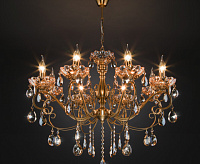 Люстра хрустальная подвесная бронза/ тонированный хрусталь Strotskis 10109/8 сн/пр