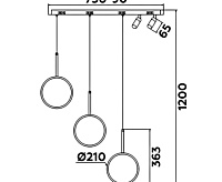 Светильник подвесной светодиодный FL5277/3+2WT белый 59W с ПДУ