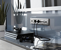 Веркель Розетка Ethernet RJ-45 (глянцевый никель) WL02-RJ-45