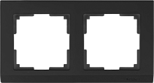 Веркель Рамка на 2 поста (Stark черный) WL04-Frame-02-black