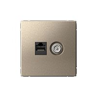 ArtGallery Розетка TV+ RJ45 кат 5е шампань GAL000589