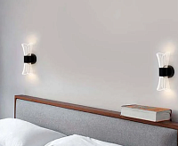 Светильник настенный "DIO" 12W 2Y-ON/OFF-280x80x85-BLACK/CLEAR-220-IP20