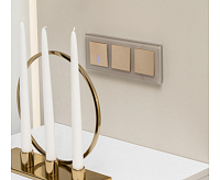 Веркель Клавиша для выключателя перекрестного (шампань рифленый) WL10-SW-1G-C-CP