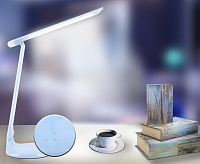 Настольная лампа с ночником DE550 BL голубой LED 3000-6400K 8W сн/пр