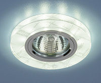 Светильник встраиваемый с подсветкой 8371 MR16 WH/SL белый/серебро сн/пр