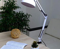 Настольная лампа на струбцине DE1430 белый