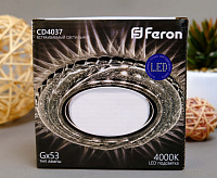 Светильник с подсветкой GX53 CD4037 15W 4000К прозрачный хром сн/пр
