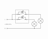 Веркель Выключатель 2-кл с подсветкой (графит рифленый) W1120104