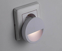 Ночник светодиодный, круг  0.45W 230V белый FN1121 сн/пр