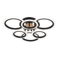 Люстра светодиодная 3308/3+3 BLACK+WOOD 