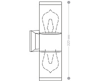 Настенный светильник 230V 2*E27 черный IP54 DH1302