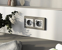 Веркель Розетка 1-ая с/з (серебро матовое) W1171065