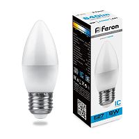 Лампа светодиодная  9W E27 6400K LB-570 свеча (Feron)