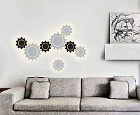 Бра MRL 1100 Gear L LED черный сн/пр