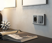 Веркель Рамка на 2 поста (Stark серебро матовое) W0021865