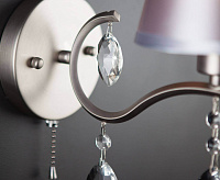 Бра 10089/1 сатин-никель/прозрачный хрусталь