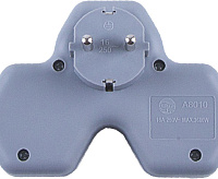 Сетевой разветвитель на три выхода с заземл. контактом 250V 16A белый/серый ADP16-13-20