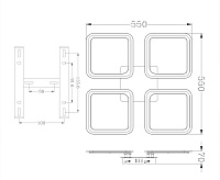 Люстра светодиодная "SONNE" 120W 4S-APP-550x550x70-WHITE/WHITE-220-IP20