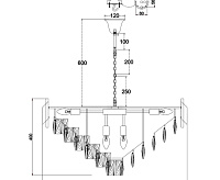 Люстра SANDRA 12хE14-750x1000-CHROME/CRYSTAL-220-IP20