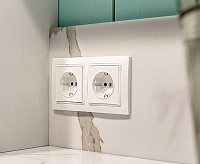 Веркель Рамка на 2 поста (белый, basic) WL03-Frame-02