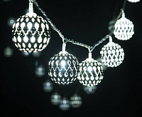 Гирлянда бытовая электрическая нить/хром/белый с эффектом мерцания 400-003