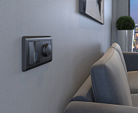 Веркель Выключатель 2-кл с подсветкой (графит рифленый) W1120104