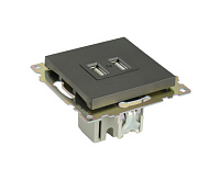 Катрин Розетка USB 2-ая 2.1A графит GLS10-7115-06
